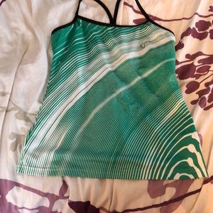 Athletic DNA green and white Razorback Tank